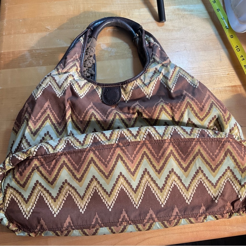 Banana Republic Woven Textile Safari Tote Bag Leather Handles Festival Boho - Picture 8 of 15